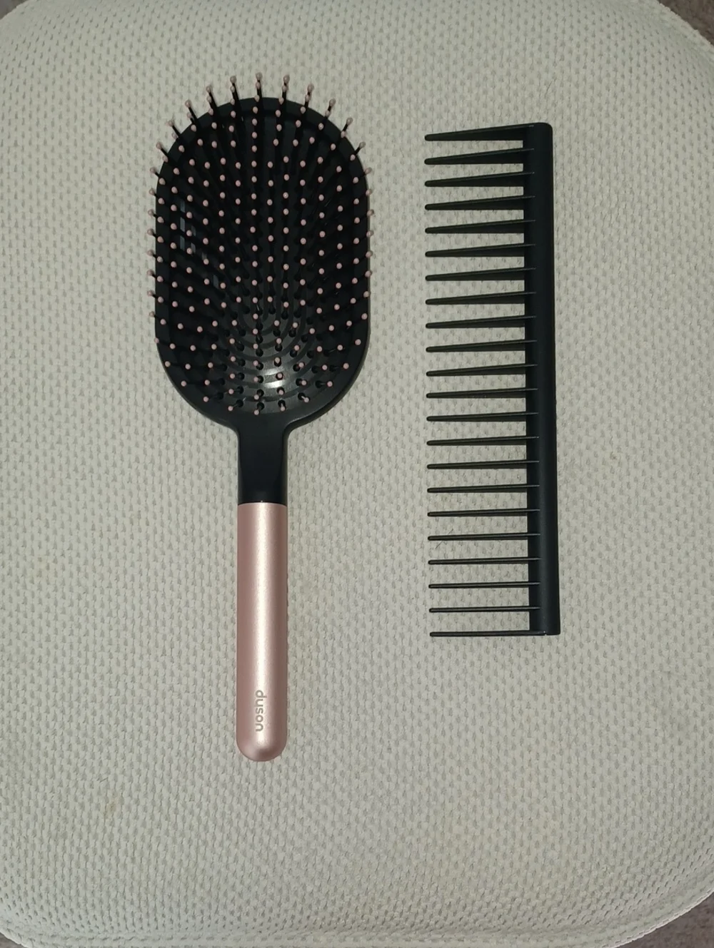 Detangling Paddle Brush with Wide-Tooth Comb - Rose Gold & Black
